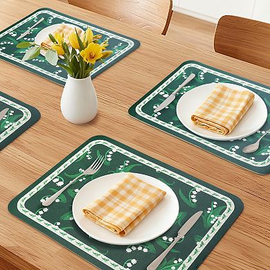 6 Sets Leather Placemats for Kitchen Dining Table Decor Heat Resistant Placemats 15.7*11.8 inch