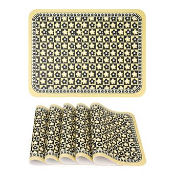 6 Sets Leather Placemats for Kitchen Dining Table Decor Heat Resistant Placemats 15.7*11.8 inch