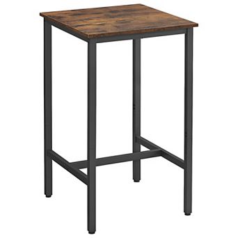 Counter-Height Pub Table with Footrest and Adjustable Feet for Kitchen or Dining