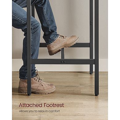 Counter-Height Pub Table with Footrest and Adjustable Feet for Kitchen or Dining