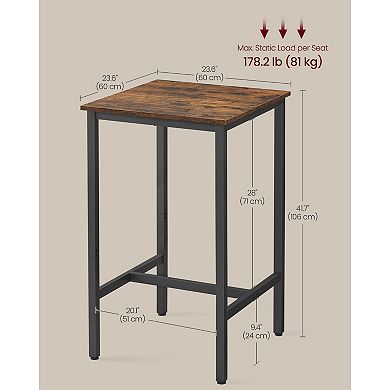 Counter-Height Pub Table with Footrest and Adjustable Feet for Kitchen or Dining