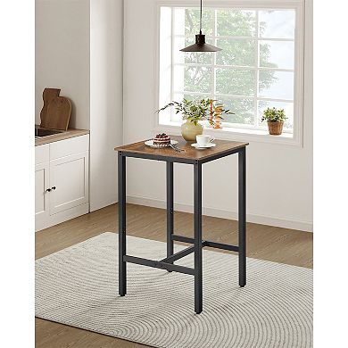 Counter-Height Pub Table with Footrest and Adjustable Feet for Kitchen or Dining