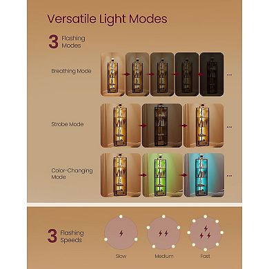 LED Corner Shelf for Living Room or Bedroom with Remote-Control Light Settings - Rustic Brown