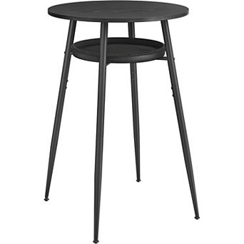 Compact Round Bar Table with Storage Tray, Elegant Design