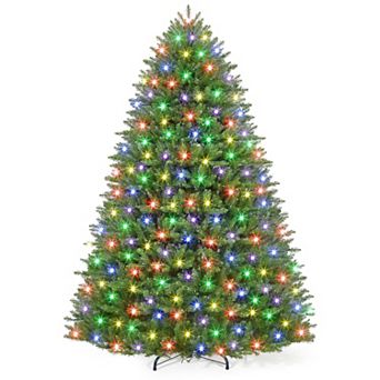 IDEALHOUSE Pre-lit Noble Fir Artificial Christmas Tree with Multicolor LED Lights