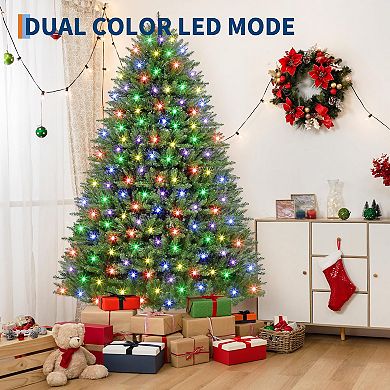 IDEALHOUSE Pre-lit Noble Fir Artificial Christmas Tree with Multicolor LED Lights