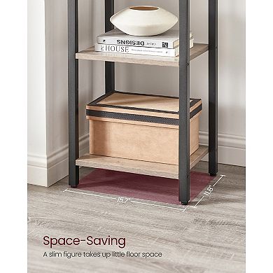 Freestanding 6-Tier Storage Shelf, Steel Frame with Particleboard for Bathroom or Entryway