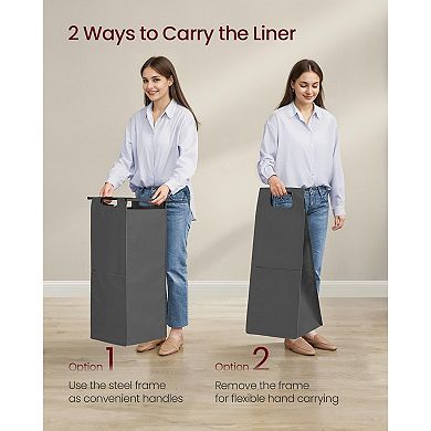 Rolling Laundry Hamper with Top Shelf and Bags, Oxford Fabric Sorter