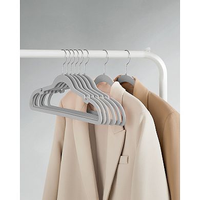 50-Pack Velvet Hangers with Shoulder Notches and Swivel Hooks Dove Grey