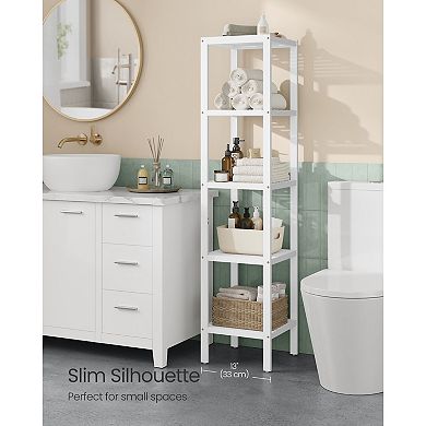 5-Tier Wicker Storage Shelf for Bathroom, Kitchen, Living Room and Vertical Storage