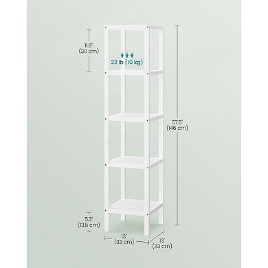 5-Tier Wicker Storage Shelf for Bathroom, Kitchen, Living Room and Vertical Storage