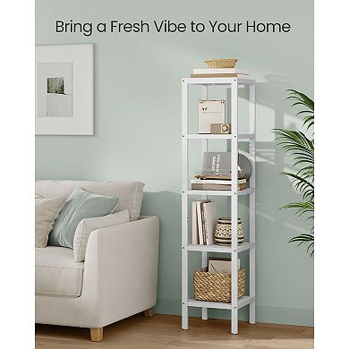 5-Tier Wicker Storage Shelf for Bathroom, Kitchen, Living Room and Vertical Storage