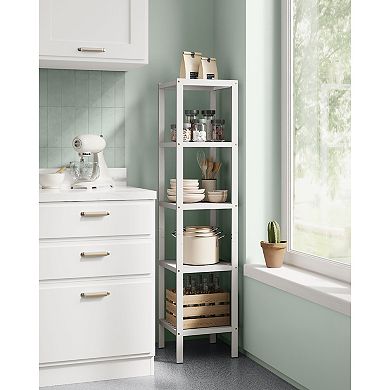 5-Tier Wicker Storage Shelf for Bathroom, Kitchen, Living Room and Vertical Storage