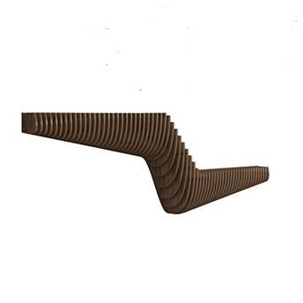 Parametric Modern Geometric Wooden Floating Shelf TV Unit, 3D Wavy Living and Gaming Room Shelf