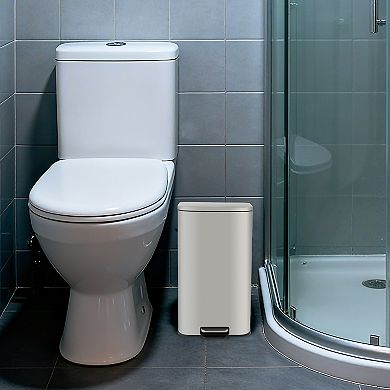 5.3 Gallon Stainless Steel Step-On Trash Can with Soft-Close Lid and Removable Bucket​