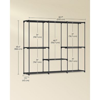 Large Portable Closet Organizer for Bedroom, Entryway, or Spare Room Storage - Black