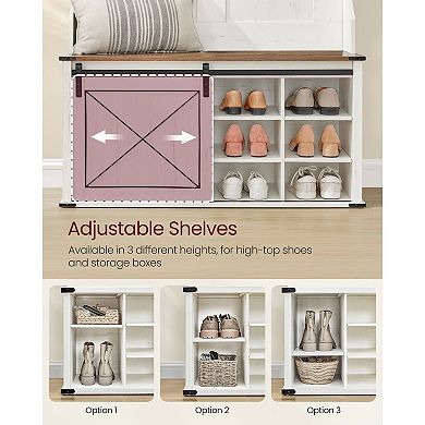 Multifunctional Entryway Storage Hall Tree, Rustic Design with Bench, Shoe Rack, and Coat Hooks