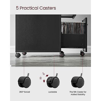 3-Section File Cabinet with Locking Drawers and Wheels, Under-Desk Office Storage