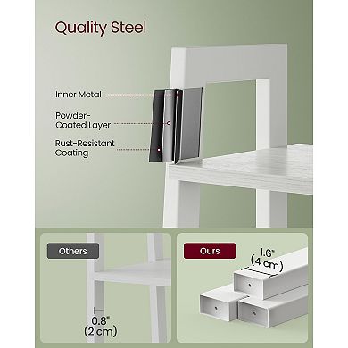 Maple White Ladder Shelf, 4 Shelves, Space-Saving Design for Bedroom and Balcony