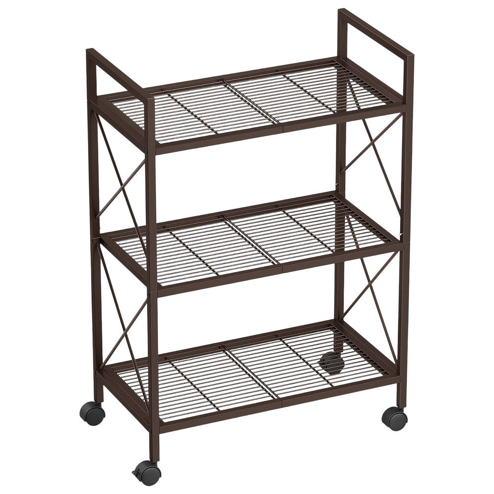 3-Tier Metal Storage Rack for Entryway or Kitchen with Mesh Shelves and ...