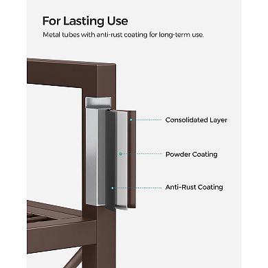 3-Tier Metal Storage Rack for Entryway or Kitchen with Mesh Shelves and Casters - Metallic Bronze