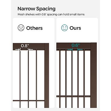 3-Tier Metal Storage Rack for Entryway or Kitchen with Mesh Shelves and Casters - Metallic Bronze