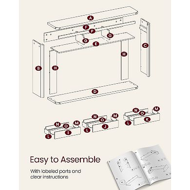 Narrow Farmhouse Entryway Console Table with 3 Drawers and Bottom Shelf for Hallway or Living Room