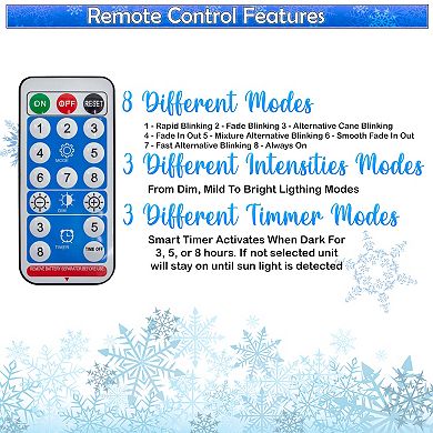 Solar Christmas Pathway Lights with Candy Cane Stakes - 8pc Outdoor Waterproof Set