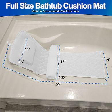 Breathable 5D Air Mesh Bathtub Mat Ergonomic Support, Quick Drying & Anti-Slip for Bath Relaxation