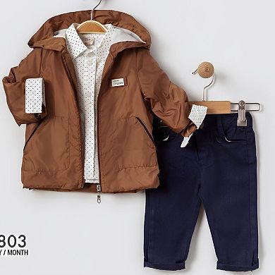 Little Boy 3 Piece Jacket, Pants and Button Up Long-Sleeve Shirt Set-Great Birthday Gift for Toddler