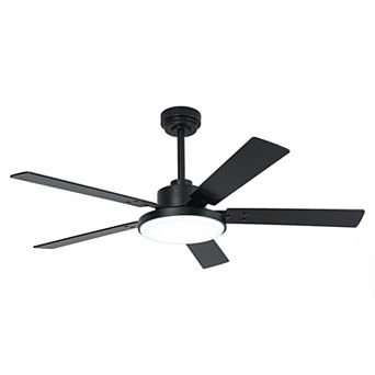 52" Modern Integrated LED Dimmable Smart Ceiling Fan with Light and Remote, APP Control