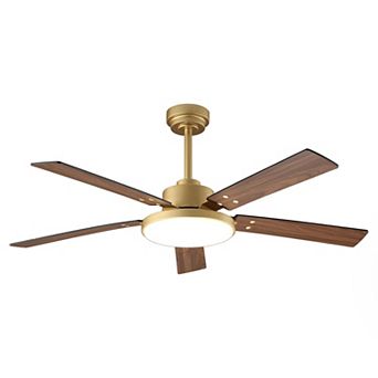 52" Modern Integrated LED Dimmable Smart Ceiling Fan with Light and Remote, APP Control
