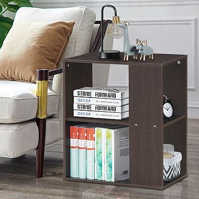 Gymax 2pcs 2-Tier Side Sofa End Table Bedside Nightstand Table