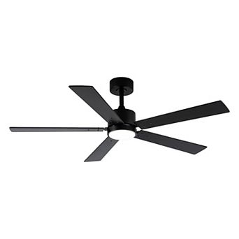 52" Modern Plywood 5 Blades Dimmable Integrated LED Smart Ceiling Fan with APP Control