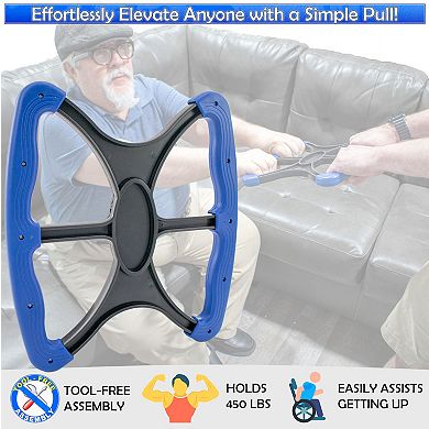 Portable Lift Assist Handle Bar - 450 lbs Capacity, Non-Slip Grips for Wheelchair Transfers