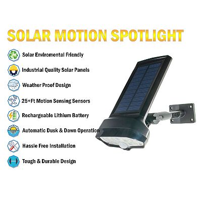 17 LED Solar Spotlight - Motion Sensor Waterproof Outdoor Floodlight with 360° Swivel