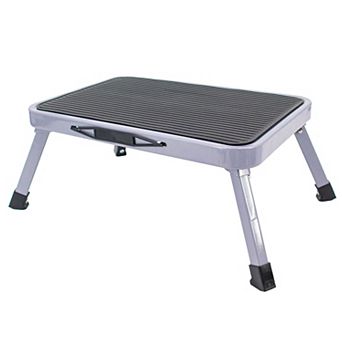 Portable Folding Metal Step Stool - 330 lbs Capacity, Non-Slip Rubber Surface, 15" x 10.5" Platform