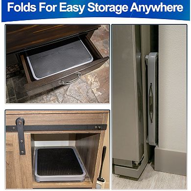 Portable Folding Metal Step Stool - 330 lbs Capacity, Non-Slip Rubber Surface, 15" x 10.5" Platform