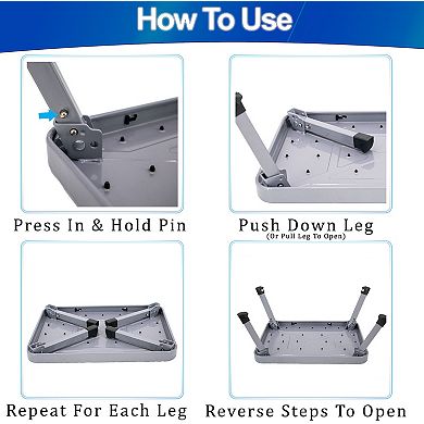 Portable Folding Metal Step Stool - 330 lbs Capacity, Non-Slip Rubber Surface, 15" x 10.5" Platform