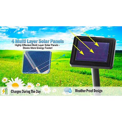 Solar Dog Paw LED Pathway Lights - Weatherproof 4 Pack for Garden Outdoor Use
