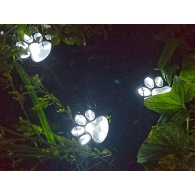 Solar Dog Paw LED Pathway Lights - Weatherproof 4 Pack for Garden Outdoor Use