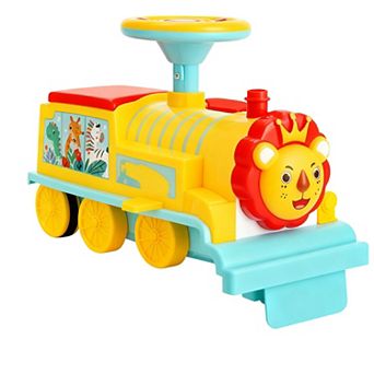 Gymax 6V Electric Kids Ride On Train Motorized Train Toy w/ Track & 6 Wheels