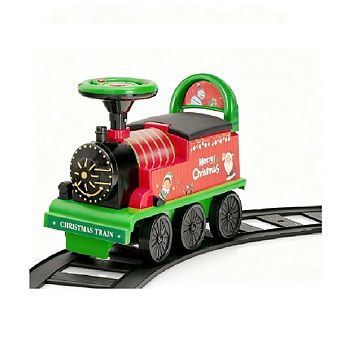 Gymax 6V Electric Kids Ride On Train Motorized Train Toy w/ Track & 6 Wheels