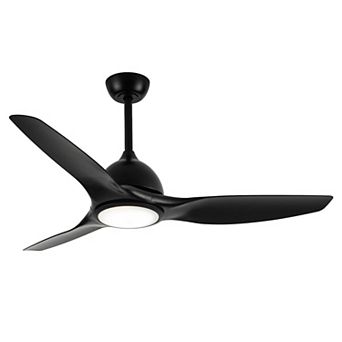 52" Modern ABS 3-blade Dimmable LED Propeller Ceiling Fan with Light and Remote
