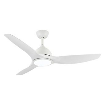 52" Modern ABS 3-blade Dimmable LED Propeller Ceiling Fan with Light and Remote