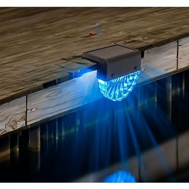 6 Pack Outdoor Solar Deck Lights Waterproof RGB Color Changing with White Modes for Stairs