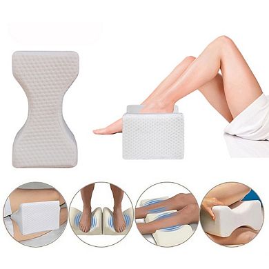 Side Sleeper Knee Pillow Relieves Back Pain with Premium Memory Foam and Zippered Cover