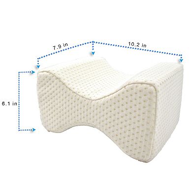 Side Sleeper Knee Pillow Relieves Back Pain with Premium Memory Foam and Zippered Cover