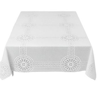 Premium Lace Pattern Tablecloth 100% Turkish Made, Elegant Polyester Fabric, Easy to Wash