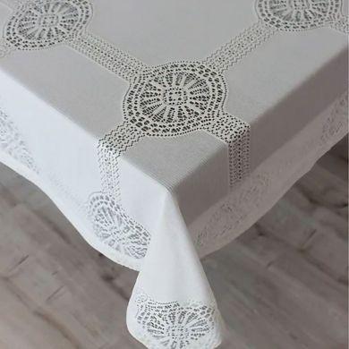 Premium Lace Pattern Tablecloth 100% Turkish Made, Elegant Polyester Fabric, Easy to Wash